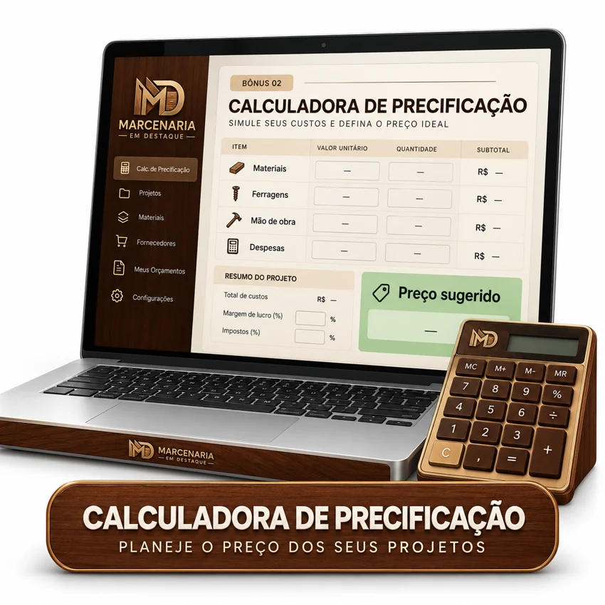 Mockup do bônus Calculadora de precificação