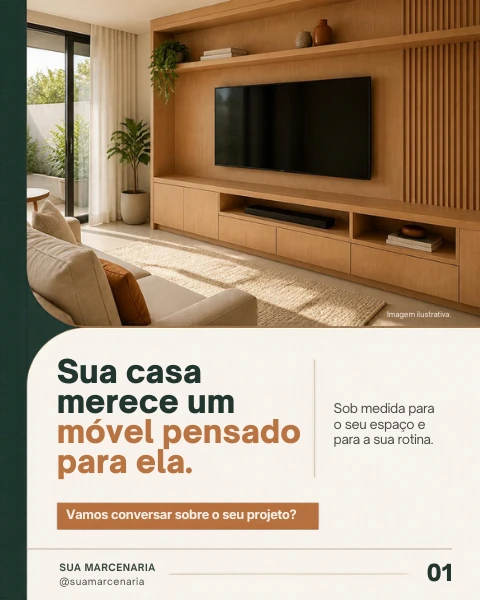 Modelo de arte para o feed de uma marcenaria
